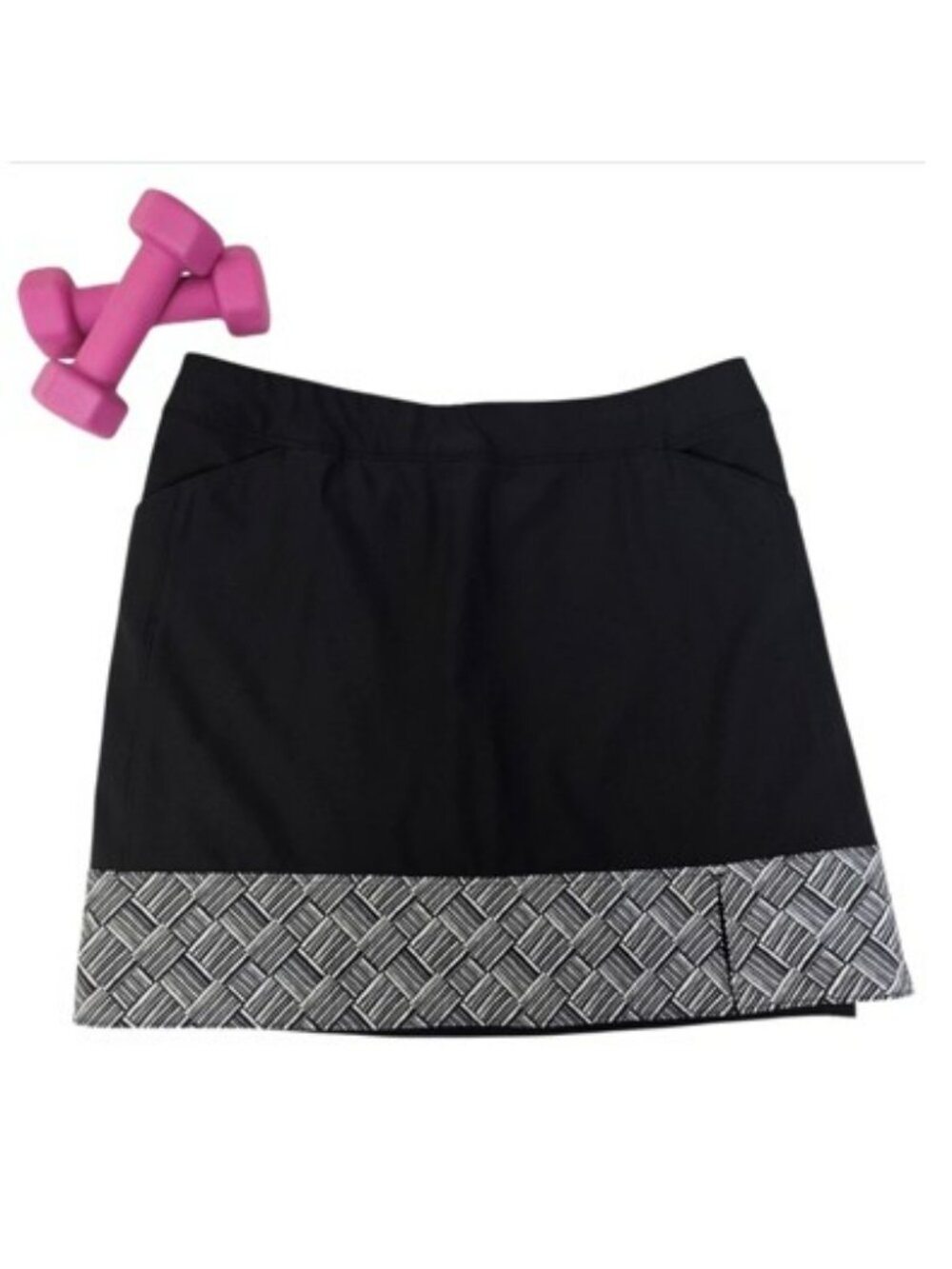 Adidas Women's Activewear Skirt Size XL Black White Skort Built In Shorts Tennis